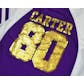 Chris Carter Minnesota Vikings Majestic Purple HOF Draft Him VII V-Neck Tee Shirt (Womens XL)