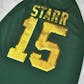 Bart Starr Green Bay Packers Majestic Green HOF Draft Him VII V-Neck Tee Shirt (Womens M)