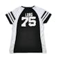 Howie Long Oakland Raiders Majestic Black HOF Draft Him VII V-Neck Tee Shirt  (Womens XL)