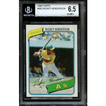 1980 Topps Baseball #482 Rickey Henderson Rookie BGS 6.5 (EX-MT) *8693