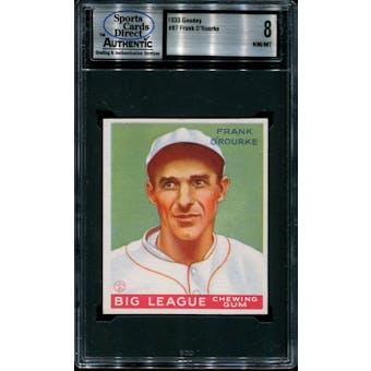 1933 Goudey Baseball #87 Frank O'Rourke SCD 8 (NM/MT) *5777