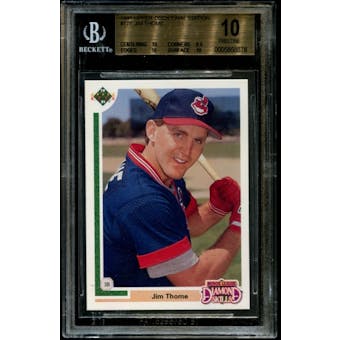 1991 Upper Deck Baseball #17F Jim Thome Rookie BGS 10 (PRISTINE) *8878