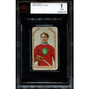 1911/12 C55 Hockey #38 Georges Vezina Rookie BVG 1 (POOR) *1079