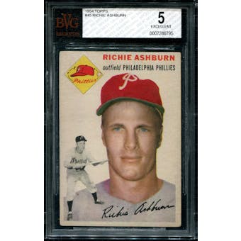 1954 Topps Baseball #45 Richie Ashburn BVG 5 (EX) *6795