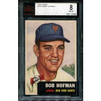 1953 Topps Baseball #182 Bobby Hofman BVG 8 (NM-MT) *0886