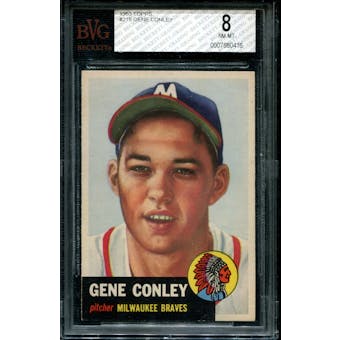 1953 Topps Baseball #215 Gene Conley BVG 8 (NM-MT) *0416