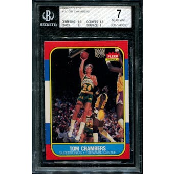 1986/87 Fleer Basketball #15 Tom Chambers PSA 7 (NM) *8003