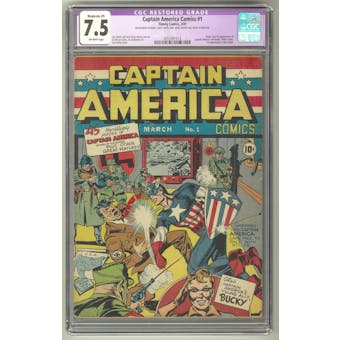 Captain America Comics #1 CGC 7.5 Moderate (P) Restoration (OW) *0055991014*