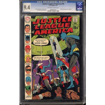 Justice League of America #78 CGC 9.4 (OW-W) *0098407007*