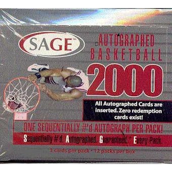 2000/01 Sage Autographed Basketball Hobby Box