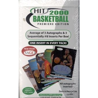 2000/01 Sage Hit Basketball Hobby Box