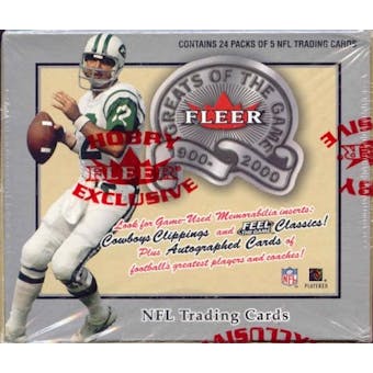 2000 Fleer Greats Of The Game Football Hobby Box