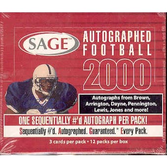 2000 Sage Autographed Football Hobby Box