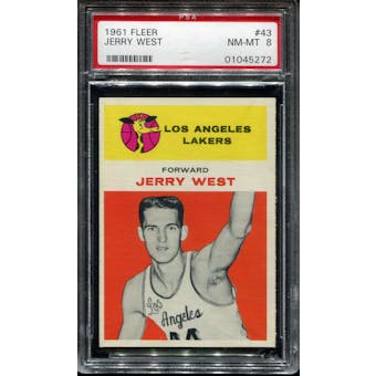 1961/62 Fleer Basketball #43 Jerry West Rookie PSA 8 (NM-MT) *5272
