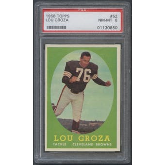 1958 Topps Football #52 Lou Groza PSA 8 (NM-MT) *0850