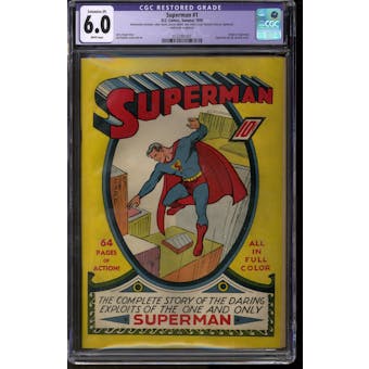 Superman #1 CGC 6.0 Apparent Extensive Professional Restoration (W) *0132991001*