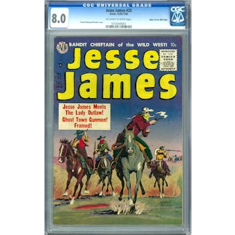 Jesse James #25 CGC 8.0 (OW-W) Edgar Church (Mile High) *0153449002*