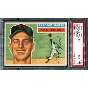 1956 Topps Baseball #23 Freddie Marsh PSA 8 (NM-MT) *7908