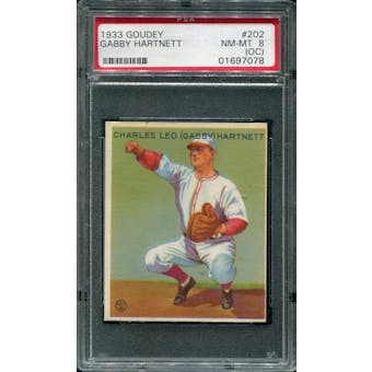 1933 Goudey Baseball #202 Gabby Hartnett PSA 8 (NM-MT) (OC) *7078
