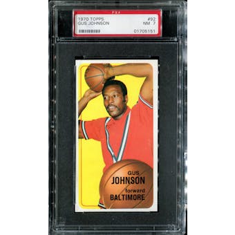 1970/71 Topps Basketball #92 Gus Johnson PSA 7 (NM) *5151