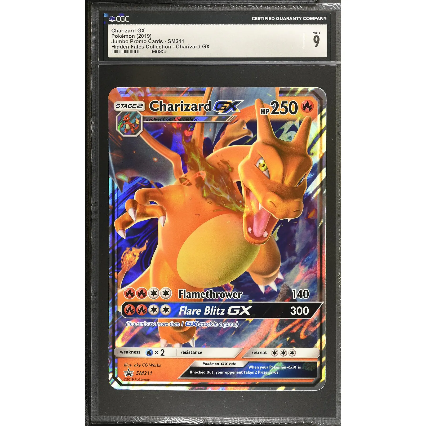 Pokemon Hidden Fates Charizard GX SM211 JUMBO OVERSIZED CGC 9 | DA Card World Pokemon Hidden Fates Charizard GX SM211 JUMBO OVERSIZED CGC 9 | DA Card World