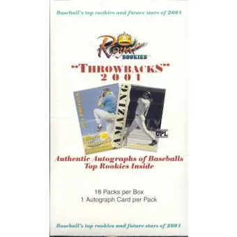 2001 Royal Rookies Throwbacks Baseball Hobby Box