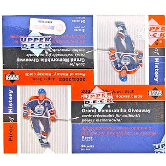 2002/03 Upper Deck Piece Of History Hockey Retail Box