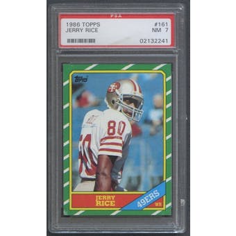 1986 Topps Football #161 Jerry Rice Rookie PSA 7 (NM) *2241