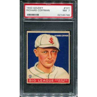 1933 Goudey Baseball #101 Richard Coffman PSA 7 (NM) *5746