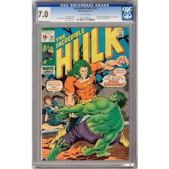 Incredible Hulk #141 CGC 7.0 (OW) *0217796012*