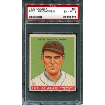 1933 Goudey Baseball #83 Pete Jablonowski PSA 6 (EX-MT) 2372