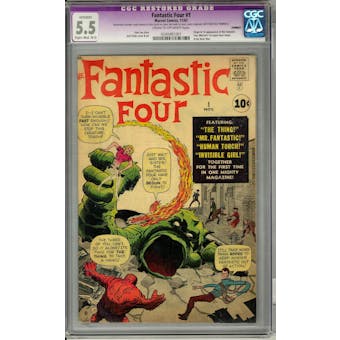 Fantastic Four #1 CGC 5.5 Slight / Moderate (B-2) Restoration (C-OW) *0240481001*