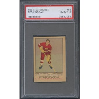 1951/52 Parkhurst Hockey #56 Ted Lindsay Rookie PSA 8 (NM-MT) *2055