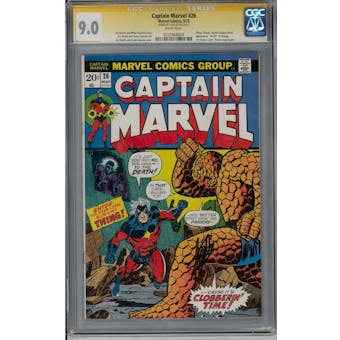 Captain Marvel #26 CGC 9.0 (W) Stan Lee Signature Series *0253968009*