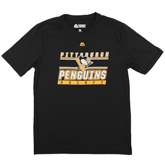 Pittsburgh Penguins Majestic Black Defenseman Performance Tee Shirt (Adult Small)