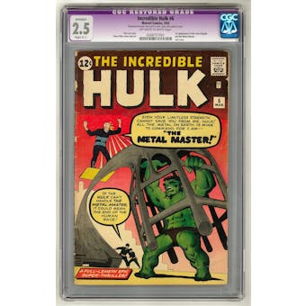 Incredible Hulk #6 CGC 2.5 Restored (OW-W) *0268757001*
