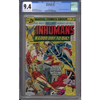 Inhumans #4 CGC 9.4 (OW-W) *0290733022*