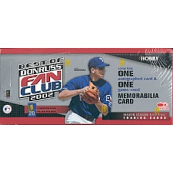 2002 Donruss Best Of Fan Club Baseball Hobby Box
