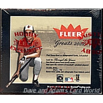 2002 Fleer Greats Of The Game Baseball Hobby Box