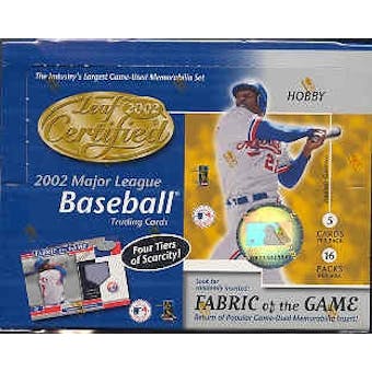 2002 Leaf Certified Materials Baseball Hobby Box