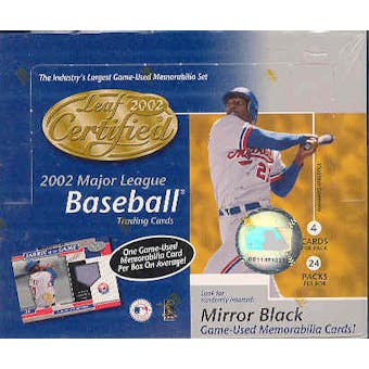 2002 Leaf Certified Materials Baseball 24 Pack Box