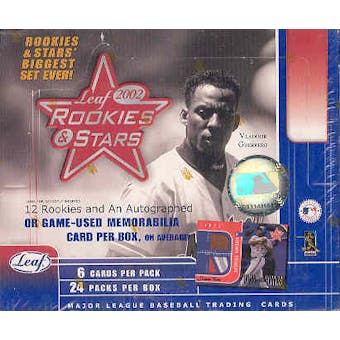 2002 Leaf Rookies & Stars Baseball 24 Pack Box