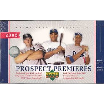 2002 Upper Deck Prospect Premieres Baseball Hobby Box
