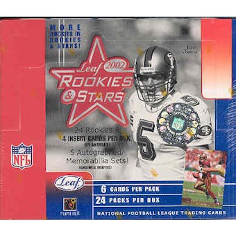 2002 Leaf Rookies & Stars Football 24 Pack Box