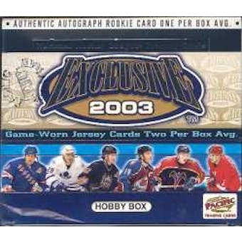 2002/03 Pacific Exclusive Hockey Hobby Box