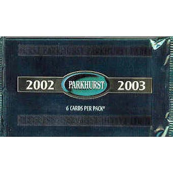 2002/03 Be A Player Parkhurst Hockey Hobby Pack