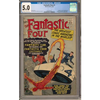 Fantastic Four #3 CGC 5.0 (OW-W) *0303915022*