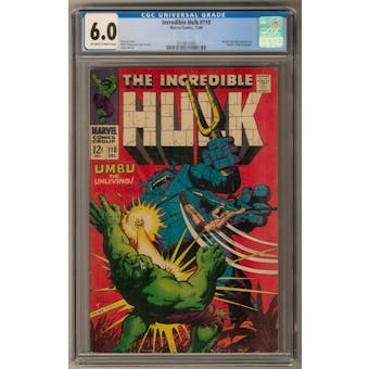 Incredible Hulk #110 CGC 6.0 (OW-W) *0319813009*