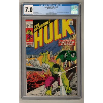 Incredible Hulk #143 CGC 7.0 (OW-W) *0319839011*