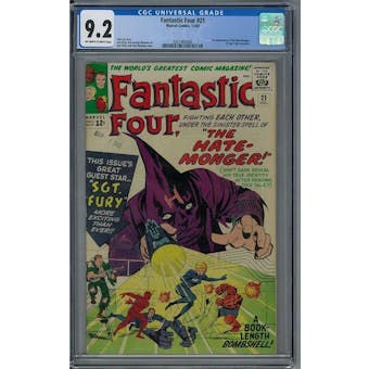 Fantastic Four #21 CGC 9.2 (OW-W) *0321403008*